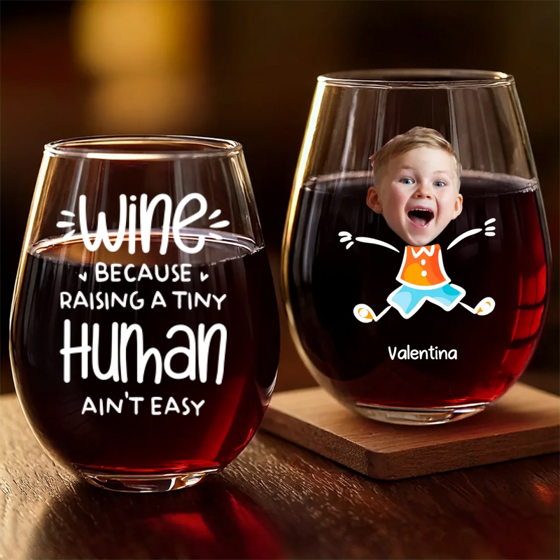 Custom Photo Perfect For The Mom Or Grandma Who Means The World To You - Family Personalized Custom Wine Glass - Gift For Mom, Grandma