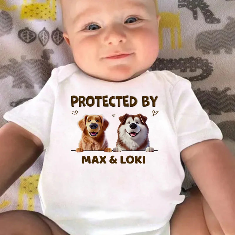 My Dogs, My Guardians - Dog Personalized Custom Baby Onesie - Baby Shower Gift, Gift For Pet Owners, Pet Lovers
