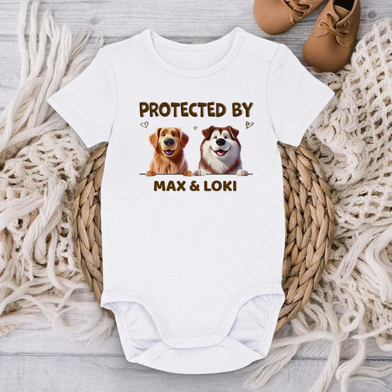 My Dogs, My Guardians - Dog Personalized Custom Baby Onesie - Baby Shower Gift, Gift For Pet Owners, Pet Lovers