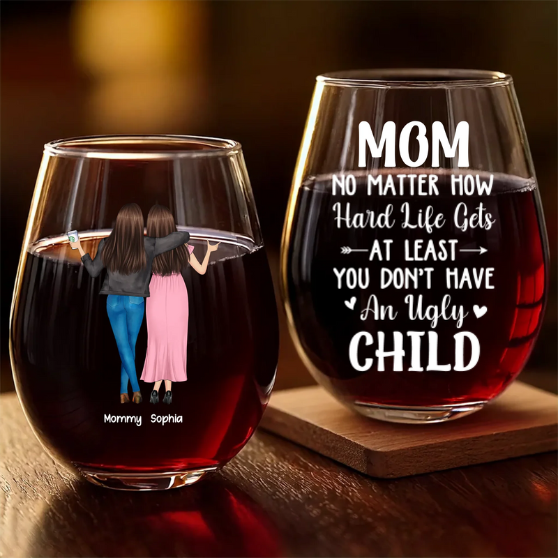 A Little Something To Make Her Feel Extra Special - Family Personalized Custom Wine Glass - Gift For Mom, Daughter