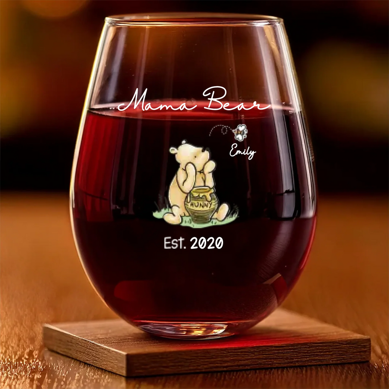 Let Your Love Be As Warm As Her Favorite Drink - Family Personalized Custom Wine Glass - Gift For Mom, Grandma
