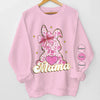 Mama Bunny & Her Little Loves - Family Personalized Custom Unisex Sweatshirt, Hoodie With Design On Sleeve - Easter Gift For Mom, Grandma