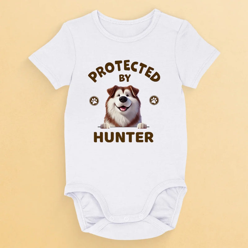 Well Protected By Furry Friends - Dog Personalized Custom Baby Onesie - Baby Shower Gift, Gift For Pet Owners, Pet Lovers