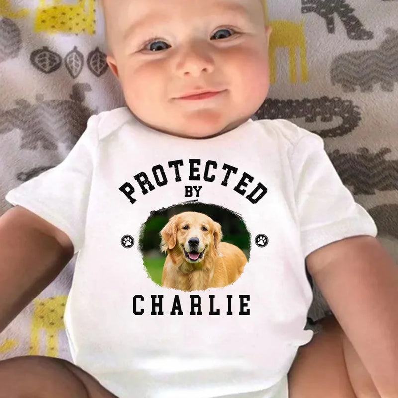 Custom Photo Loyalty Has Four Paws - Dog & Cat Personalized Custom Baby Onesie - Baby Shower Gift, Gift For Pet Owners, Pet Lovers