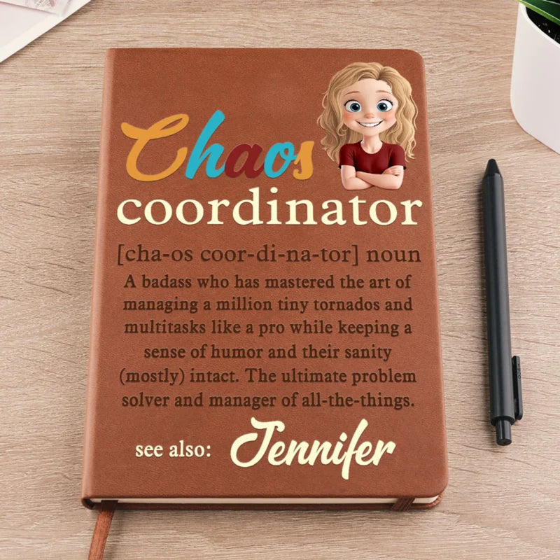 When Life Gets Messy, Write It Down - Coworker Personalized Custom Leather Journal - Appreciation, Retirement Gift For Coworkers, Work Friends, Colleagues