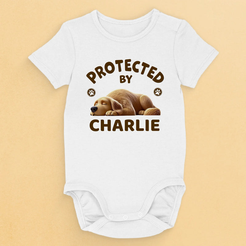 Happy To Be With You - Dog Personalized Custom Baby Onesie - Baby Shower Gift, Gift For Pet Owners, Pet Lovers