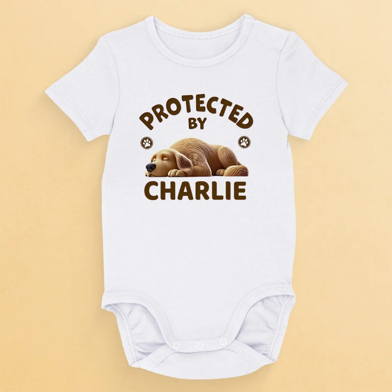 Happy To Be With You - Dog Personalized Custom Baby Onesie - Baby Shower Gift, Gift For Pet Owners, Pet Lovers