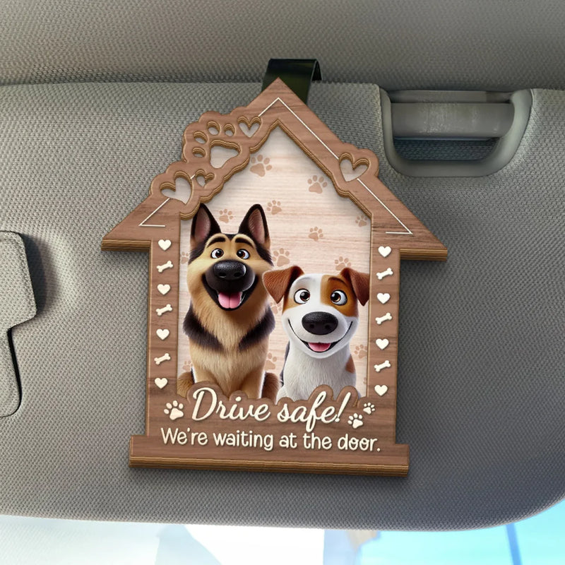 Take It Slow, Snuggles Await - Dog Personalized Custom Car Visor Clip - Gift For Pet Owners, Pet Lovers