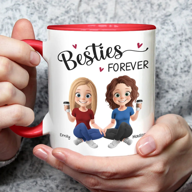 Crazy Together, Unbreakable Forever - Bestie Personalized Custom Accent Mug - Gift For Best Friends, BFF, Sisters