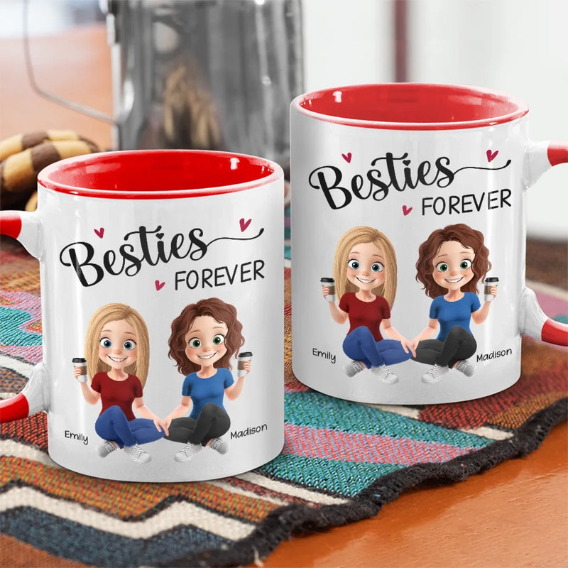Crazy Together, Unbreakable Forever - Bestie Personalized Custom Accent Mug - Gift For Best Friends, BFF, Sisters