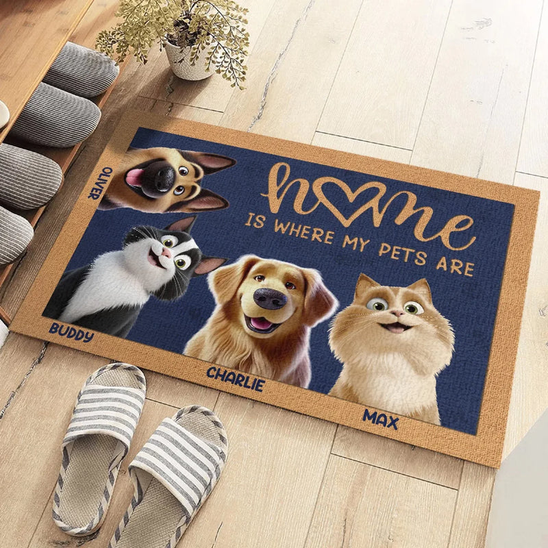 A Home Isn’t Complete Without Paws On The Floor - Dog & Cat Personalized Custom Home Decor Decorative Mat - House Warming Gift For Pet Owners, Pet Lovers