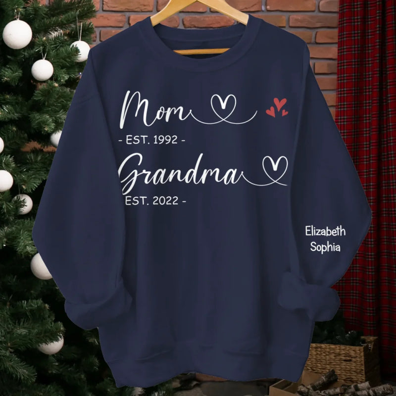 Together, No Matter The Distance - Family Personalized Custom Unisex Sweatshirt, Hoodie With Design On Sleeve - Mother's Day, Gift For Mom, Grandma
