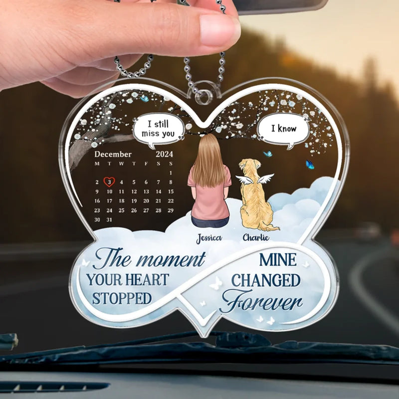 The Love Of A Pet Will Always Be Remembered - Memorial Personalized Custom Car Ornament - Acrylic Custom Shaped - Sympathy Gift For Pet Owners, Pet Lovers