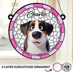 A Pup’s Peek Is A Heart’s Treat - Dog Personalized Window Hanging Suncatcher Ornament - Gift For Dog Lovers