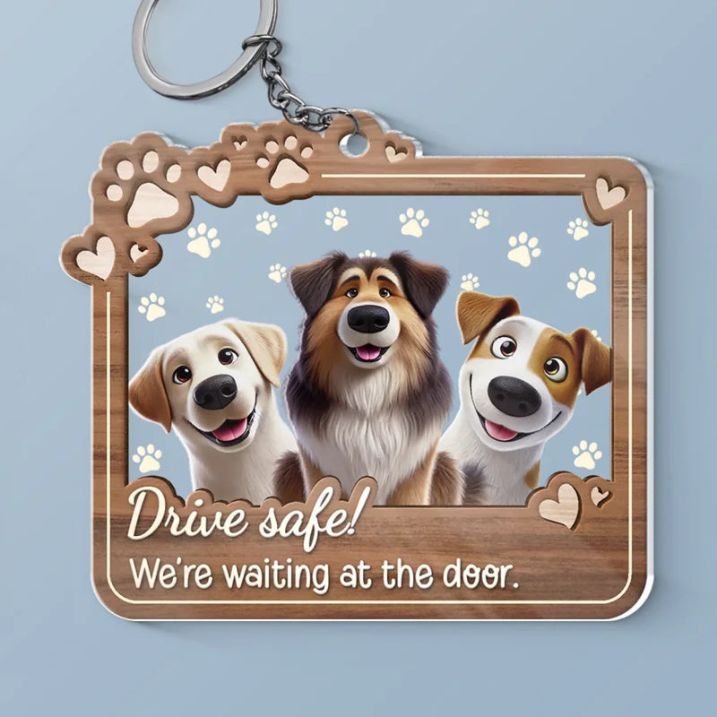 Unconditional Love Comes With Four Paws - Dog & Cat Personalized Custom Shaped Acrylic Keychain - Gift For Pet Owners, Pet Lovers