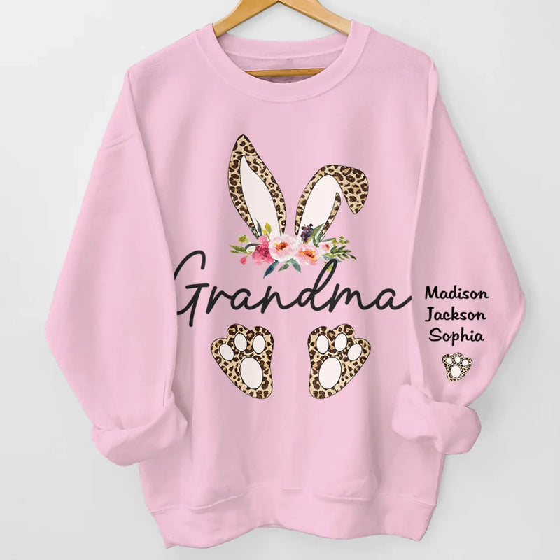 You're My Sweetest Easter Treat - Family Personalized Custom Unisex Sweatshirt, Hoodie With Design On Sleeve - Easter Gift For Mom, Grandma
