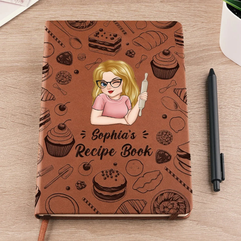 A Daily Note To Be Kind To Yourself - Family Personalized Custom Leather Journal - Mother's Day Gift For Mom, Yourself, Best Friends, Siblings, Family Members