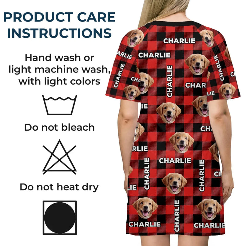 Custom Photo Heart Full Of Love, Clothes Full Of Dog Hair - Dog & Cat Personalized Custom Women's Sleep Tee - Mother's Day, Gift For Pet Owners, Pet Lovers