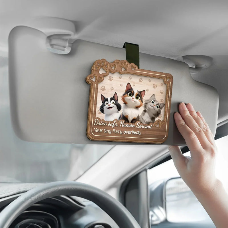 Your Tiny Bosses Demand A Safe Journey - Cat Personalized Custom Car Visor Clip - Gift For Pet Owners, Pet Lovers