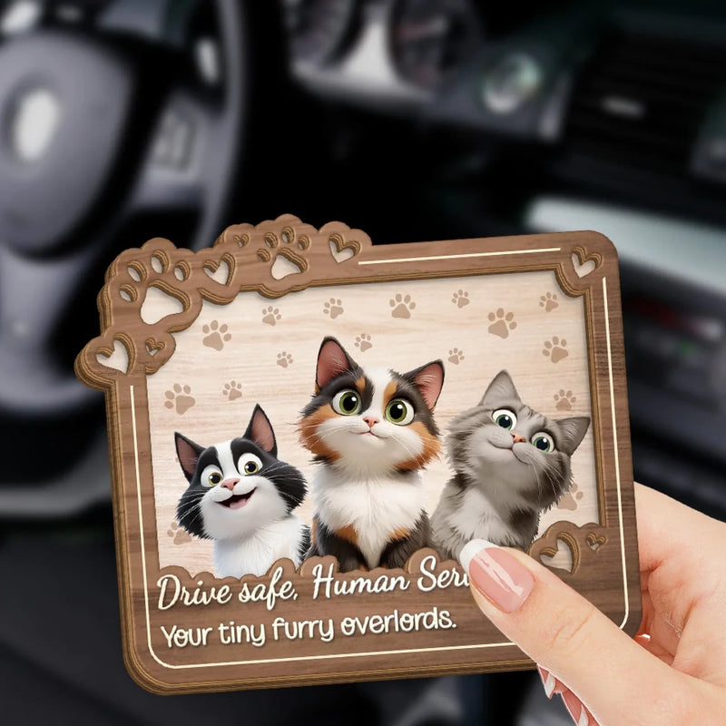 Your Tiny Bosses Demand A Safe Journey - Cat Personalized Custom Car Visor Clip - Gift For Pet Owners, Pet Lovers