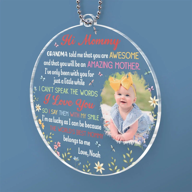 Custom Photo Because Every Amazing Mom Deserves This - Family Personalized Custom Car Ornament - Acrylic Custom Shaped - Mother's Day, Baby Shower Gift, Gift For First Mom