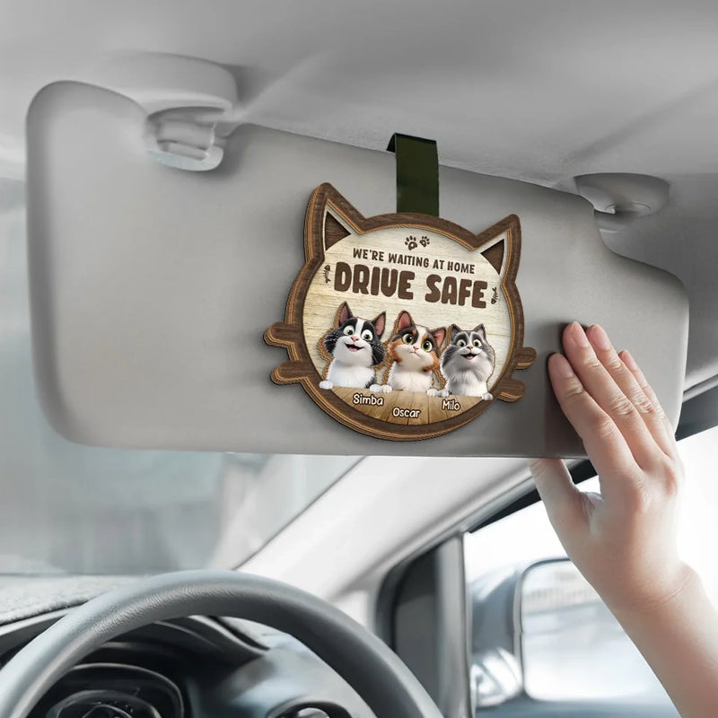 Arrive Safe, Cuddle Later - Cat Personalized Custom Car Visor Clip - Gift For Pet Owners, Pet Lovers