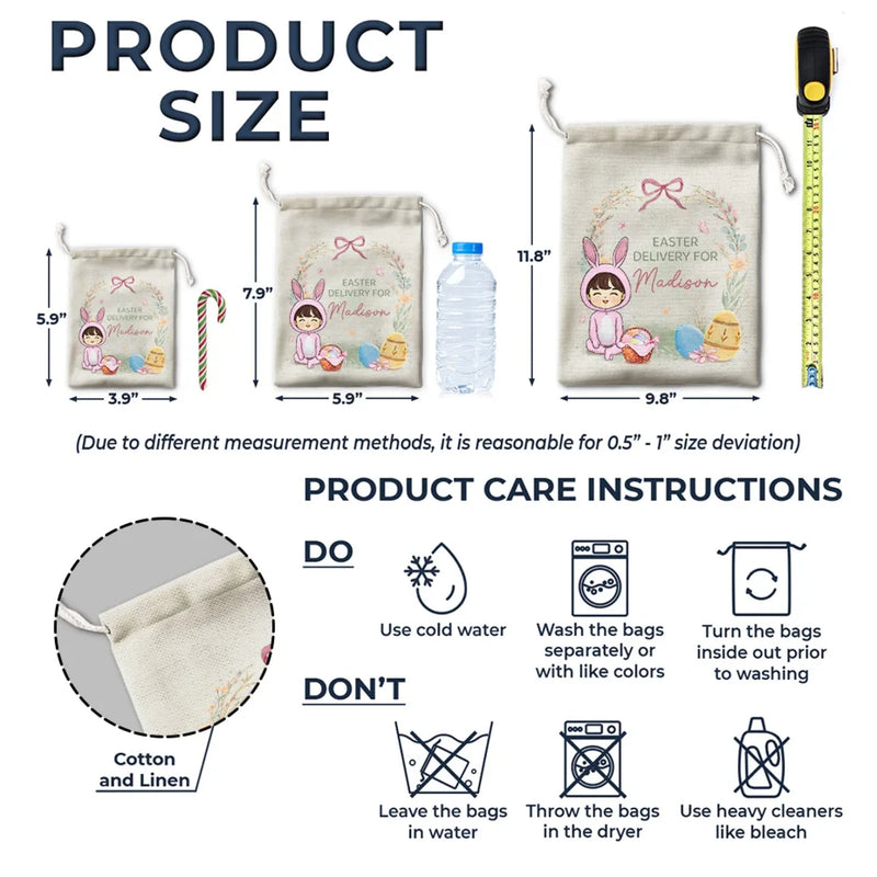 Easter Fun, Wrapped With Love - Family Personalized Custom Favor Bag - Easter Gift For Family Members