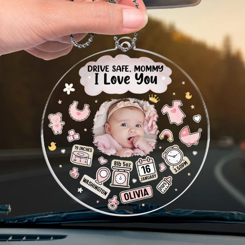 Custom Photo A Special Bond, A Special Day - Family Personalized Custom Car Ornament - Acrylic Custom Shaped - Mother's Day, Baby Shower Gift, Gift For First Mom