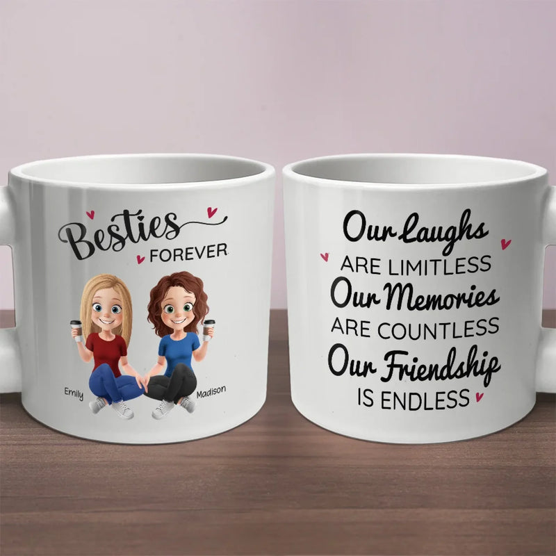 We Will Be Friends Until We're Old And Senile - Bestie Personalized Custom Chunky Mug - Gift For Best Friends, BFF, Sisters