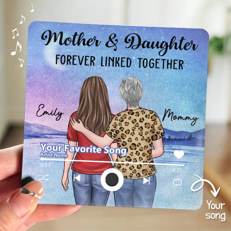 Perfect For The Mom Or Daughter Who Needs A Little Encouragement - Family Personalized Custom Music Fridge Magnet That Can Play Songs - Mother's Day Gift For Mom, Daughter