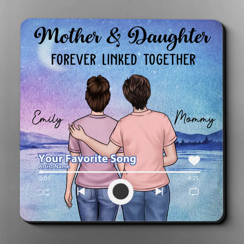Perfect For The Mom Or Daughter Who Needs A Little Encouragement - Family Personalized Custom Music Fridge Magnet That Can Play Songs - Mother's Day Gift For Mom, Daughter
