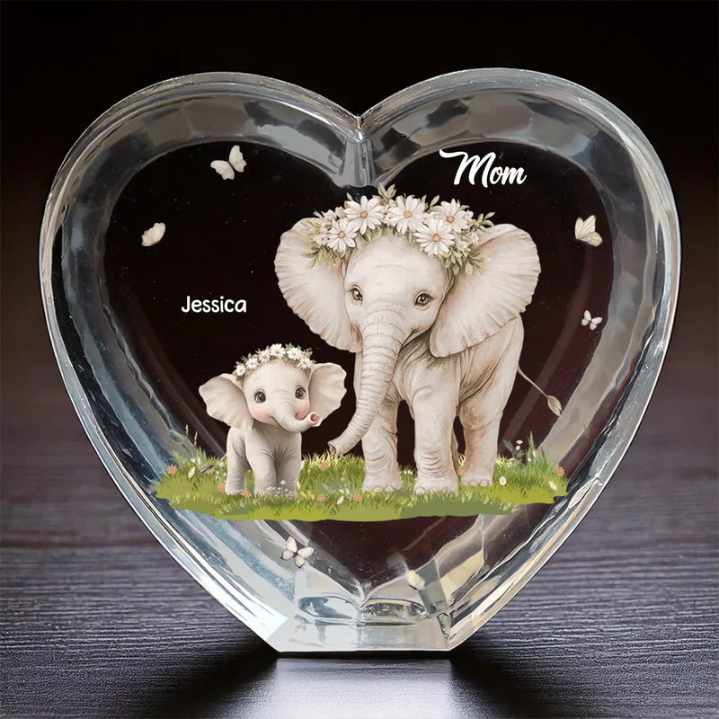 Mom, You Make Life Beautiful - Family Personalized Custom 3D Crystal Heart Shaped - Mother's Day, Gift For Mom