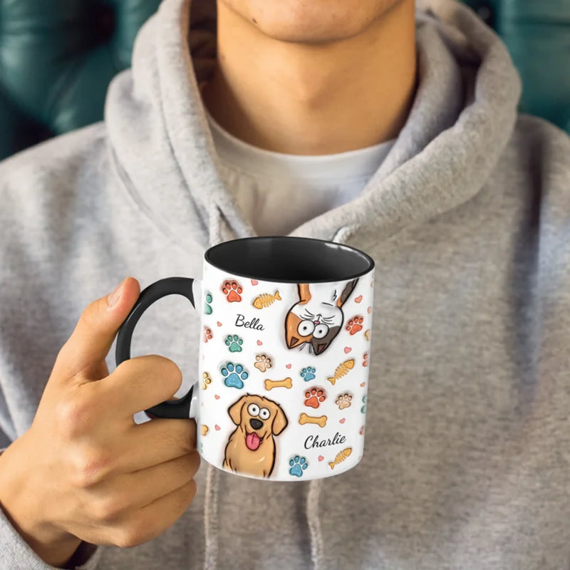 A House Without A Pet Is Just A House - Dog & Cat Personalized Custom 3D Inflated Effect Printed Accent Mug - Gift For Pet Owners, Pet Lovers
