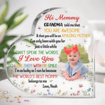 Custom Photo Let Your Love Shine Through Every Glance - Family Personalized Custom Heart Shaped Acrylic Plaque - Mother's Day, Baby Shower Gift, Gift For Mom, Grandma, New Moms