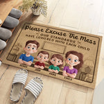 The More Kids, The Lower The Standards - Family Personalized Custom Home Decor Decorative Mat - House Warming Gift For Family
