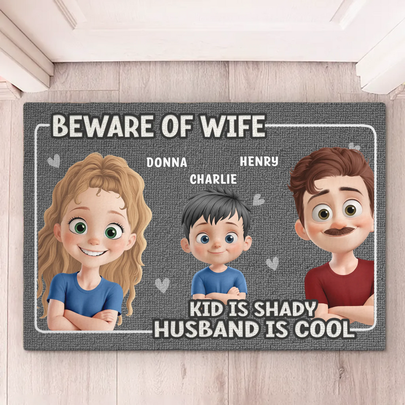 Love Begins At Home - Family Personalized Custom Home Decor Decorative Mat - House Warming Gift For Family Members