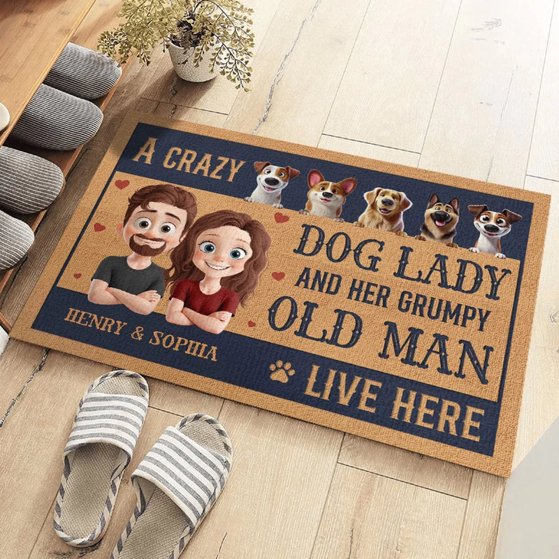 Forever Bonded By Love - Couple Personalized Custom Home Decor Decorative Mat - House Warming Gift For Husband Wife, Anniversary, Pet Owners, Pet Lovers