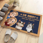 No Treats, No Welcome - Couple Personalized Custom Home Decor Decorative Mat - House Warming Gift For Couple, Cat Lovers, Pet Owners