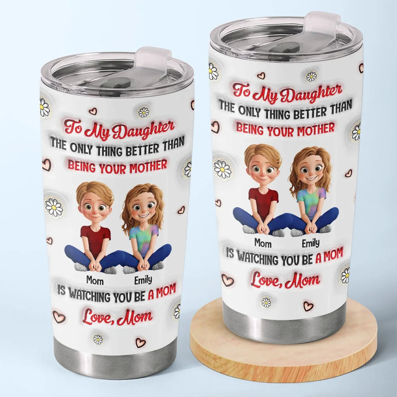 A Mother’s Love Comes Full Circle - Family Personalized Custom 3D Inflated Effect Printed Tumbler - Mother's Day, Gift For Mom, Daughter