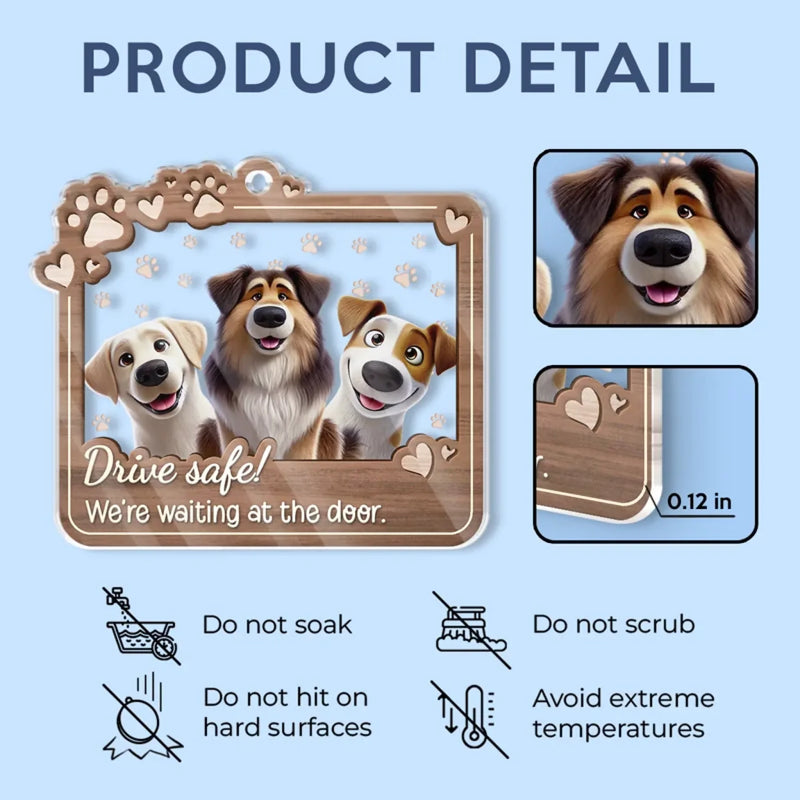 Furry Friends Make Life Better - Dog & Cat Personalized Custom Car Ornament - Acrylic Custom Shaped - Gift For Pet Owners, Pet Lovers