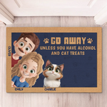 No Treats, No Welcome - Couple Personalized Custom Home Decor Decorative Mat - House Warming Gift For Couple, Cat Lovers, Pet Owners