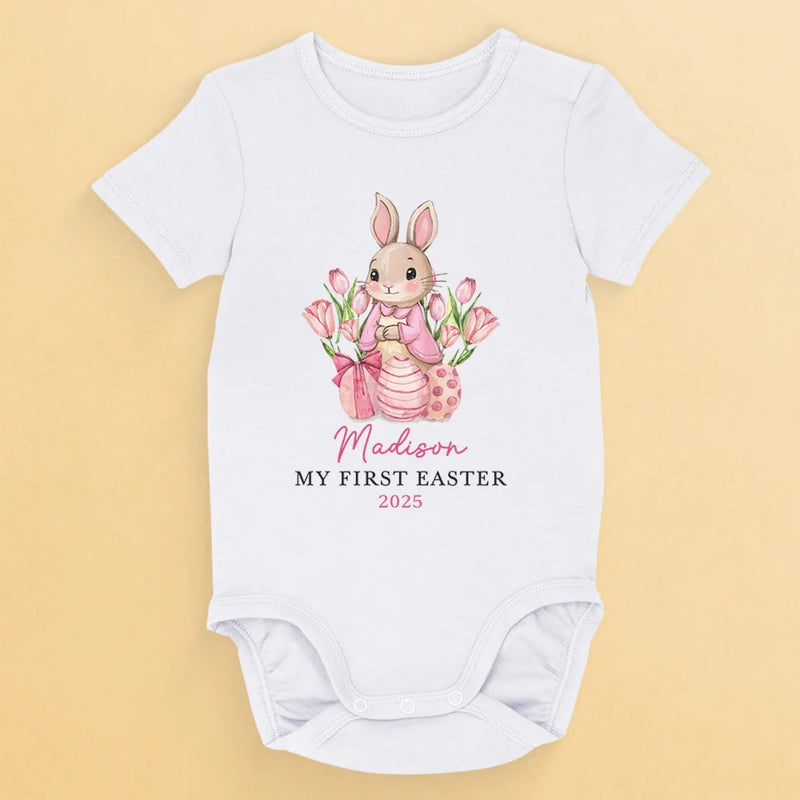 First Easter, First Memories - Family Personalized Custom Baby Onesie - Easter Gift For Baby Kids, Newborn Baby