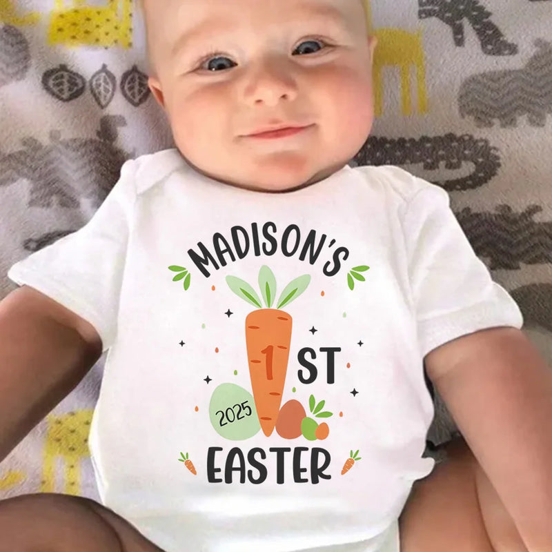 My First Easter Adventure - Family Personalized Custom Baby Onesie - Easter Gift For Baby Kids, Newborn Baby