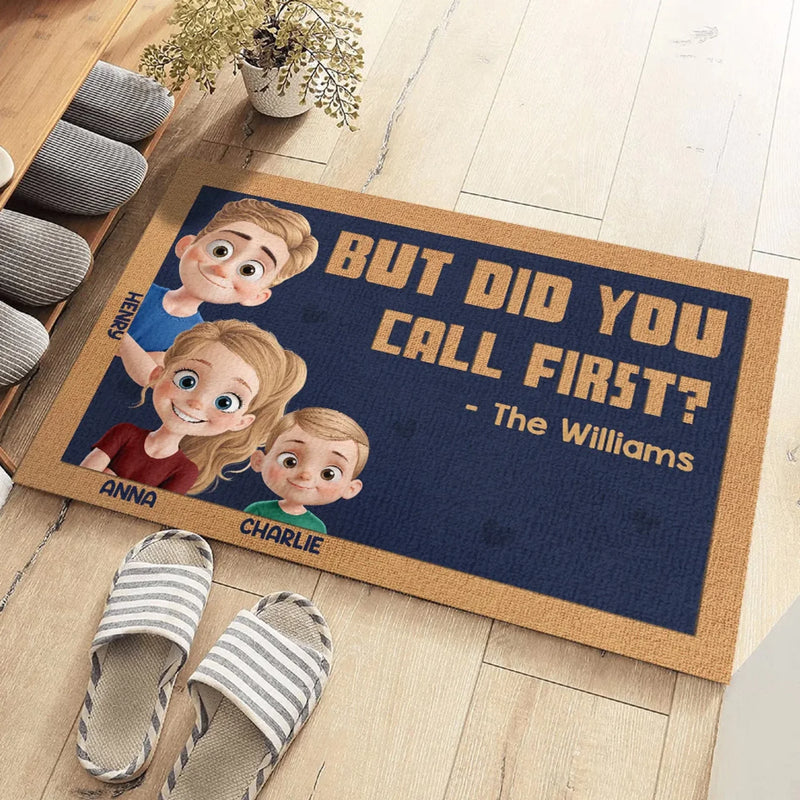 No Shoes Inside - Family Personalized Custom Home Decor Decorative Mat - House Warming Gift For Family Members