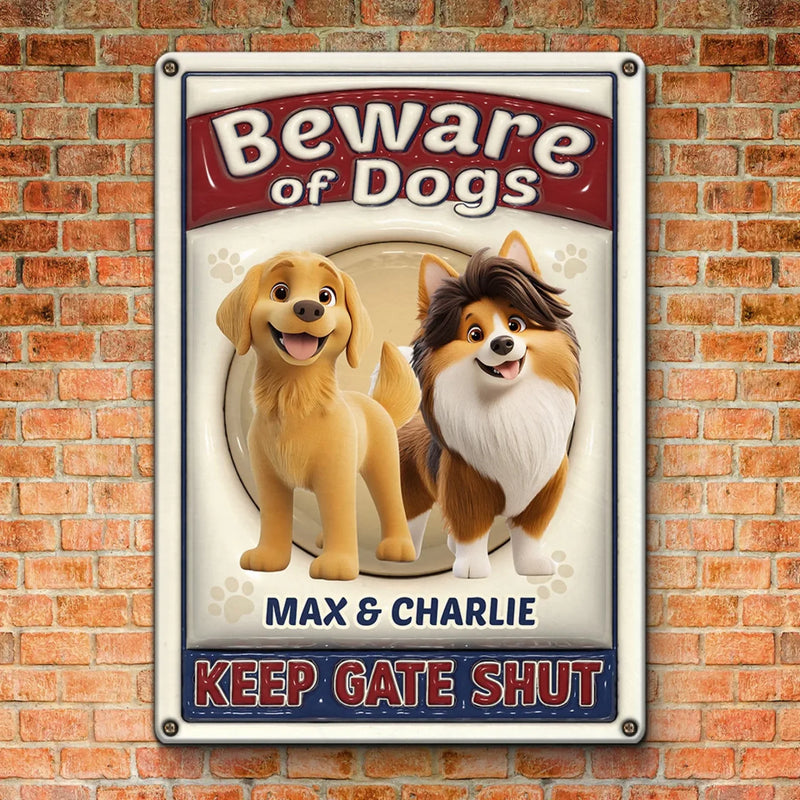 Dogs Are My Favorite People - Dog Personalized Custom 3D Inflated Effect Printed Home Decor Metal Sign - House Warming Gift For Pet Owners, Pet Lovers