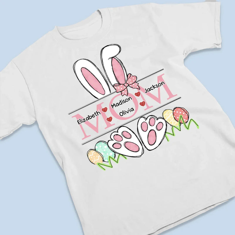 Bunny Hug Squad - Family Personalized Custom Unisex T-shirt, Premium T-shirt, Hoodie - Easter Gift For Mom, Grandma