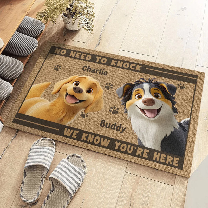 Just Enter, Our Paws Are Ready - Dog Personalized Custom Home Decor Decorative Mat - House Warming Gift For Pet Owners, Pet Lovers