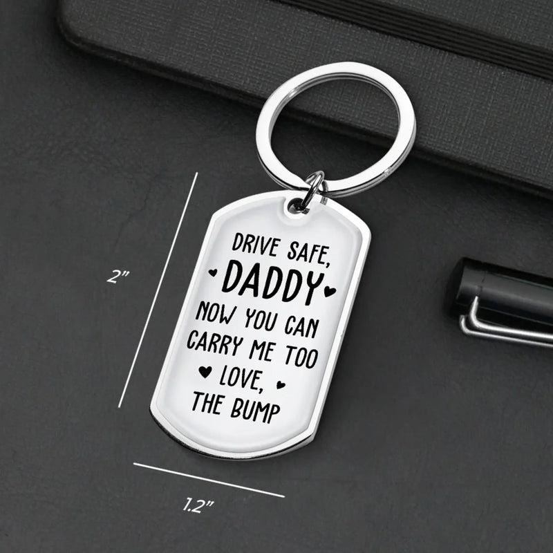 Custom Photo Now You Can Carry Me Too - Family Personalized Custom Keychain - Gift For Family Members, Baby Shower Gift