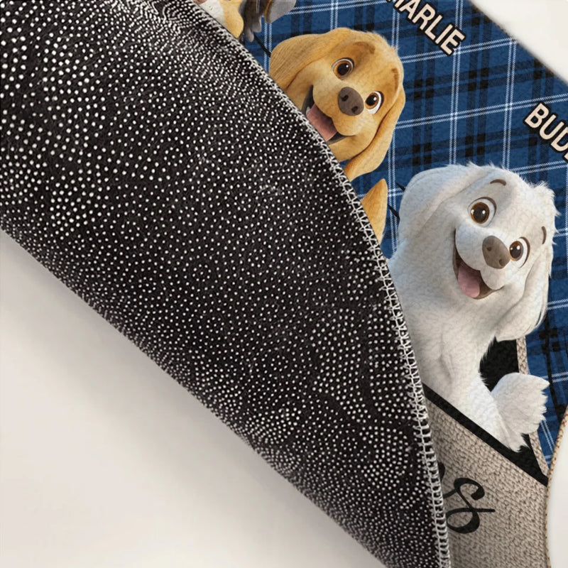 Happiness Is A Home Full Of Dogs - Dog Personalized Custom Home Decor Decorative Mat - House Warming Gift For Pet Owners, Pet Lovers