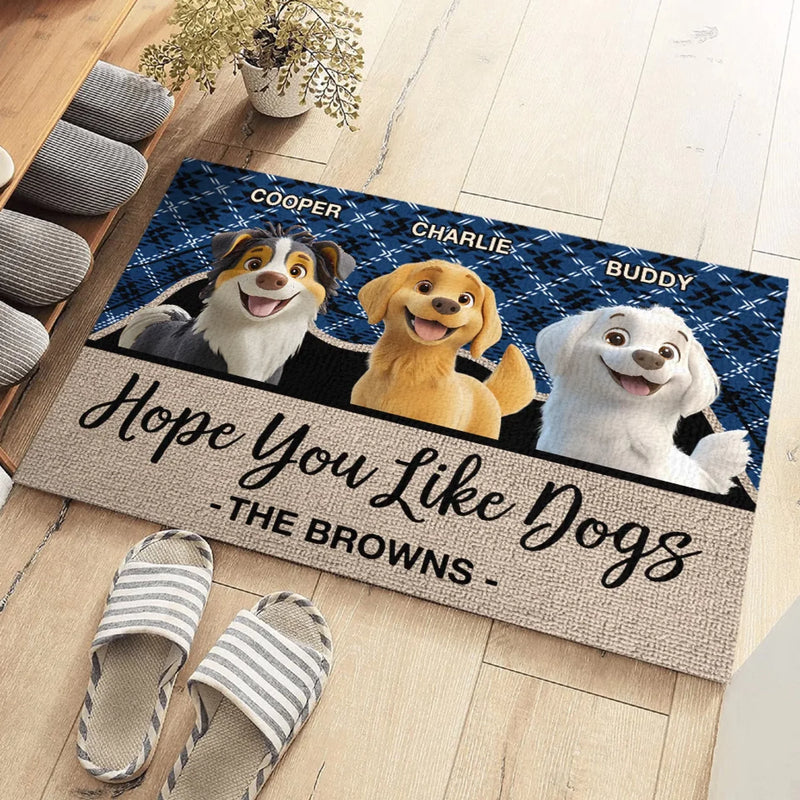 Happiness Is A Home Full Of Dogs - Dog Personalized Custom Home Decor Decorative Mat - House Warming Gift For Pet Owners, Pet Lovers